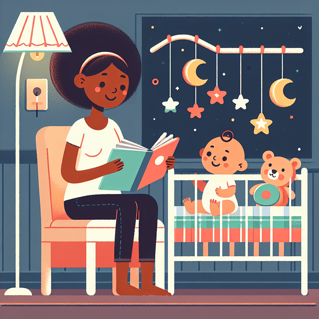 reading a bedtime story to a baby