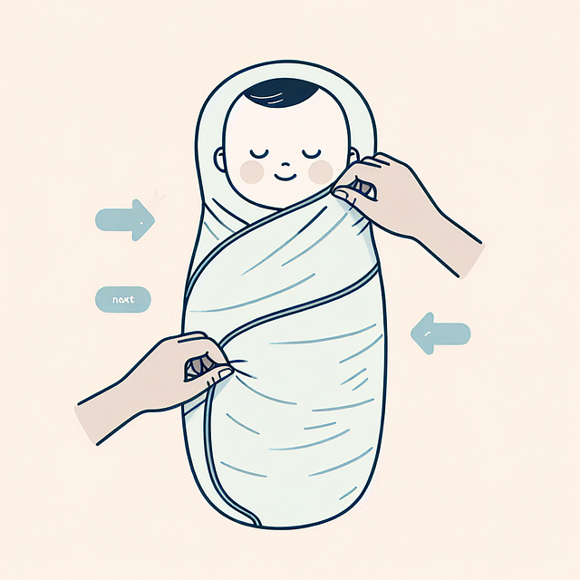 baby swaddled in a sleep sack with one arm out