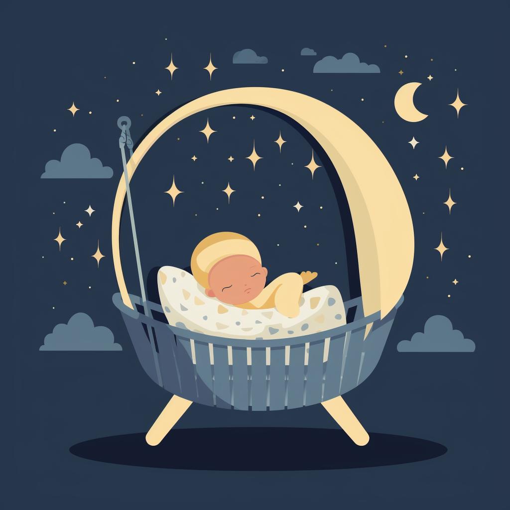 A baby sleeping in a bassinet after a gradual transition