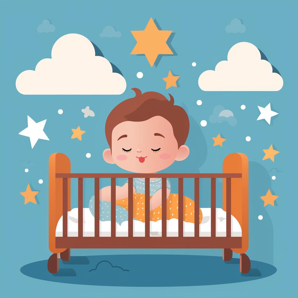 Baby sleeping in a crib during daytime