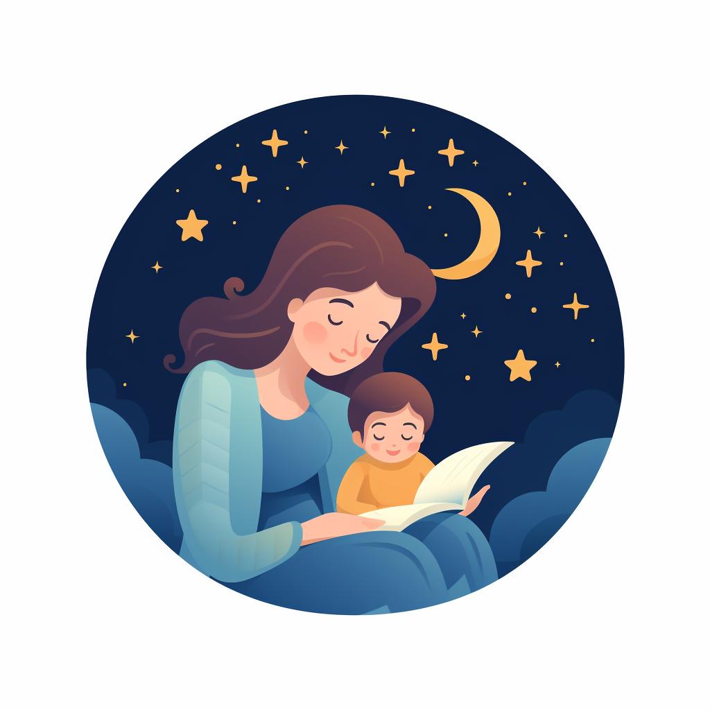 A parent reading a bedtime story to their baby