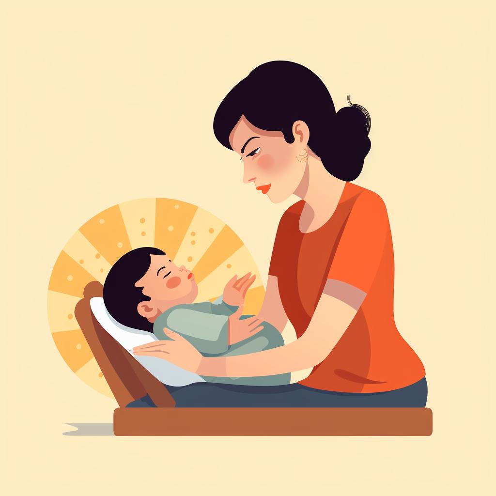 Parent gently massaging a baby
