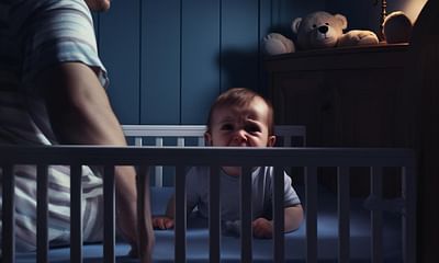 What should I do if my baby stands in the crib and refuses to sleep?